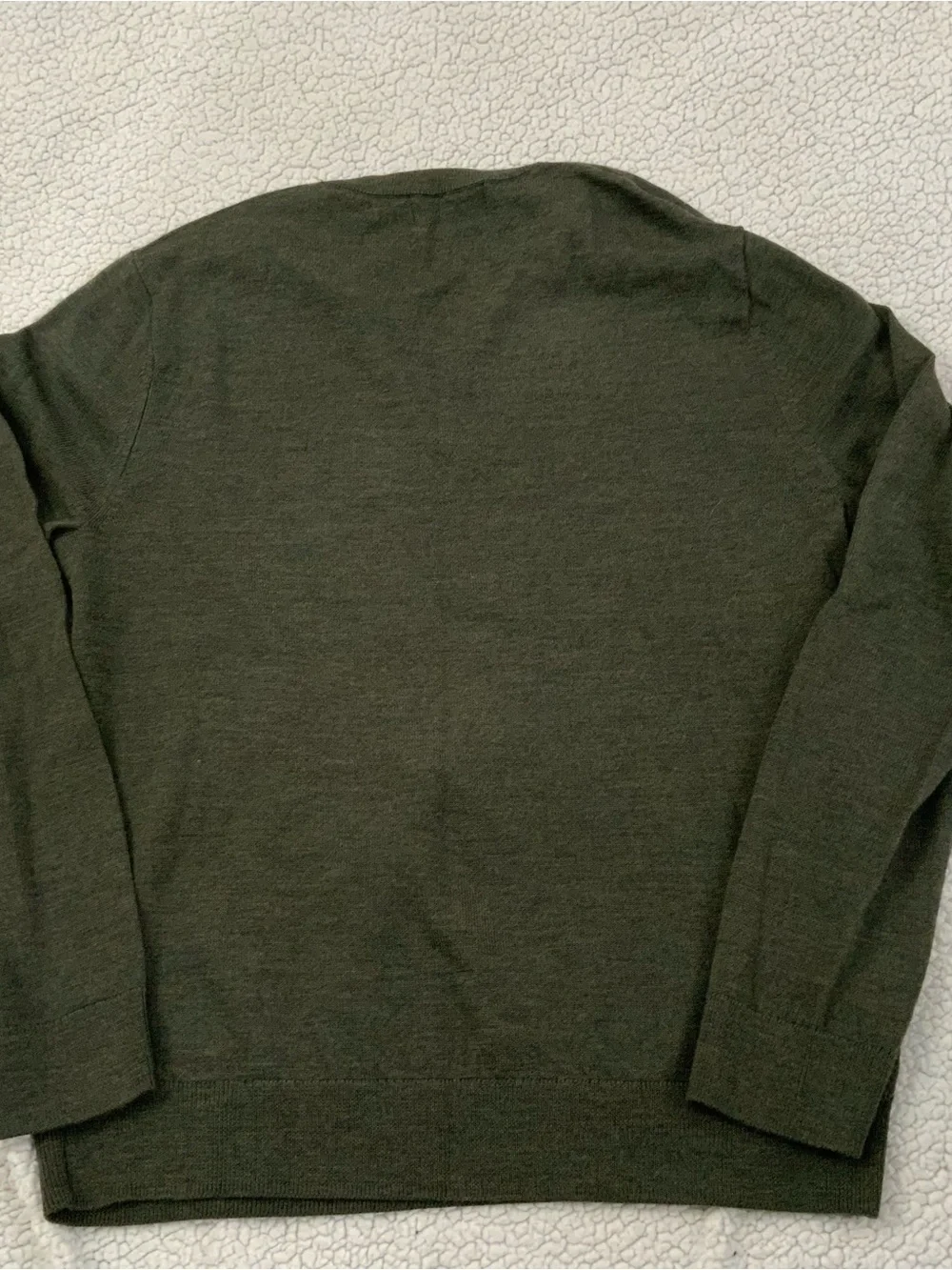 Banana Republic Mens Medium 100% Merino Wool Sweater V Neck Olive Green New